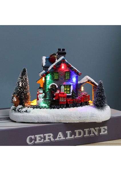 LED Işıklı Noel Köy Evi Reçine Koleksiyonluk Noel Sahnesi Köy Evleri Figür Süslemeleri Dekorasyon Hediyeleri (Yurt Dışından) modelleri