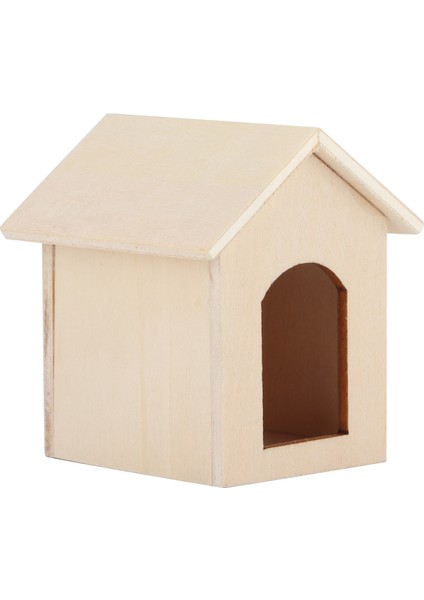 1:12 Bebek Evi Ahşap Evcil Hayvan Evi Simüle Minyatür Kulübe Modeli Taklit Oyuncak Aksesuarı Düz Renkli Kulübe (Yurt Dışından) modelleri