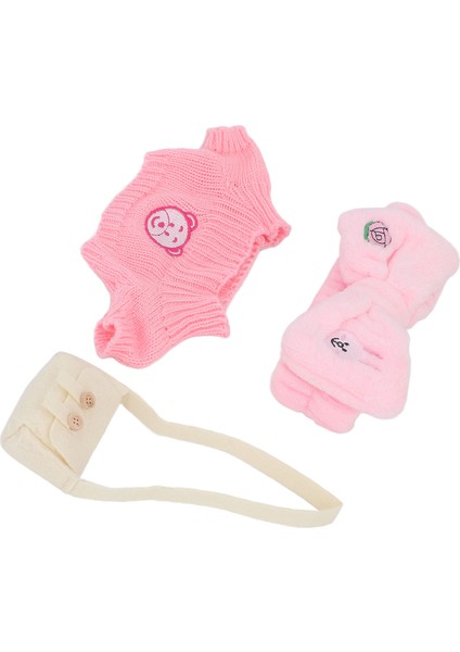 30CM Peluş Bebek Kıyafeti Sevimli Pembe Örgü Kazak Yumuşak Kafa Bandı Çapraz Askılı Çanta Peluş Hayvan Oyuncak Kıyafeti (Yurt Dışından) indirimleri