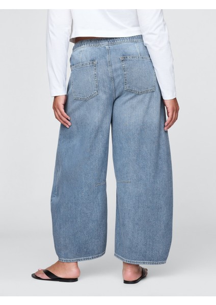 Kadın Mavi Mid Rise Ultrasoft Horseshoe Jean Pantolon fırsatları