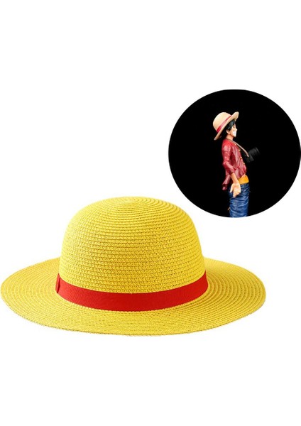 Luffy Hasır Şapka Çok Işlevli Anime Karikatür Karakteri Güneş Kremi Hasır Şapka Cosplay Güneş Şapkası Yetişkinler Için (Yurt Dışından)