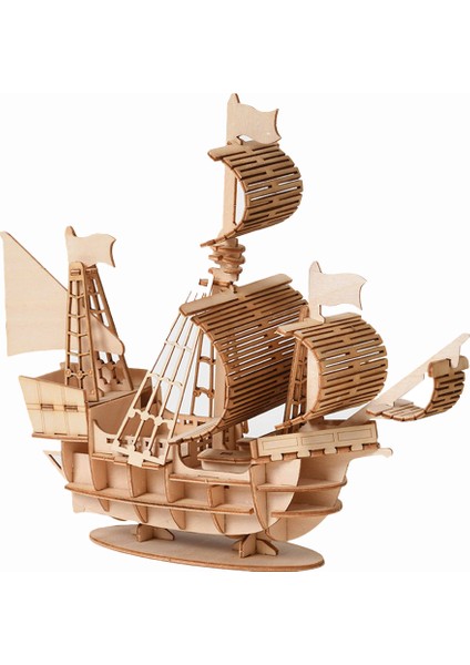 3D Ahşap Kendin Yap Yelkenli Gemi Oyuncakları Bulmaca Oyuncak Montaj Modeli Masa Dekorasyonu Çocuklar Çocuklar Için (Yurt Dışından)