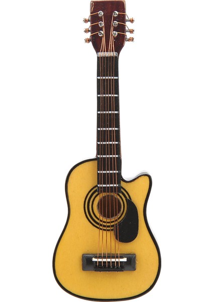 1:12 Minyatür Gitar Modeli Huş Ağacı Boyalı Yüzey Gerçekçi Dekoratif Minyatür Gitar Süsü Bebek Evi Ballad (Yurt Dışından)