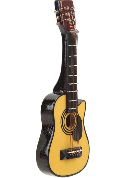 1:12 Minyatür Gitar Modeli Huş Ağacı Boyalı Yüzey Gerçekçi Dekoratif Minyatür Gitar Süsü Bebek Evi Ballad (Yurt Dışından) modelleri
