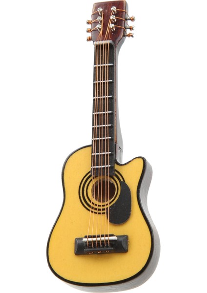 1:12 Minyatür Gitar Modeli Huş Ağacı Boyalı Yüzey Gerçekçi Dekoratif Minyatür Gitar Süsü Bebek Evi Ballad (Yurt Dışından) fırsatları