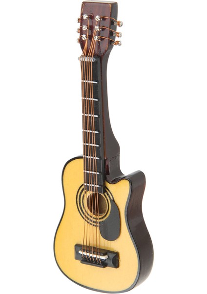 1:12 Minyatür Gitar Modeli Huş Ağacı Boyalı Yüzey Gerçekçi Dekoratif Minyatür Gitar Süsü Bebek Evi Ballad (Yurt Dışından) indirimleri