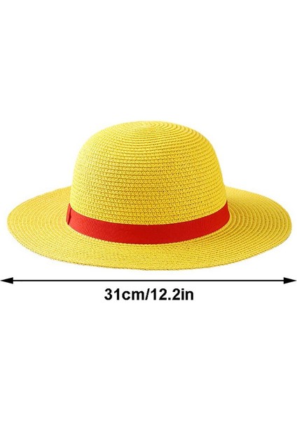 Luffy Hasır Şapka Çok Işlevli Anime Karikatür Karakteri Güneş Kremi Hasır Şapka Cosplay Güneş Şapkası Yetişkinler Için (Yurt Dışından)