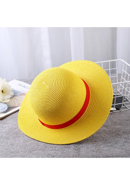 Luffy Hasır Şapka Çok Işlevli Anime Karikatür Karakteri Güneş Kremi Hasır Şapka Cosplay Güneş Şapkası Yetişkinler Için (Yurt Dışından)