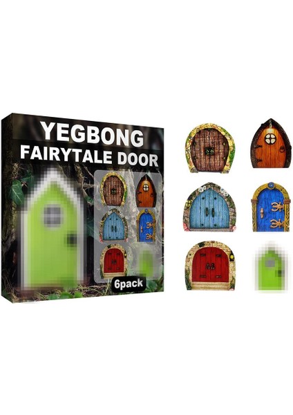 6 Paket Mini Peri Bahçe Kapısı Seti Ahşap Peri Kapısı El Sanatları Seti Çocuklar Için Peri Masalı Kapı Minyatür Dekorasyon Hediye Bahçe Dekoru (Yurt Dışından)