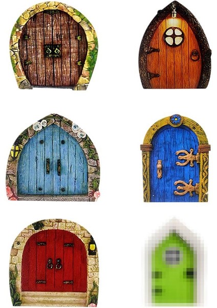 6 Paket Mini Peri Bahçe Kapısı Seti Ahşap Peri Kapısı El Sanatları Seti Çocuklar Için Peri Masalı Kapı Minyatür Dekorasyon Hediye Bahçe Dekoru (Yurt Dışından)