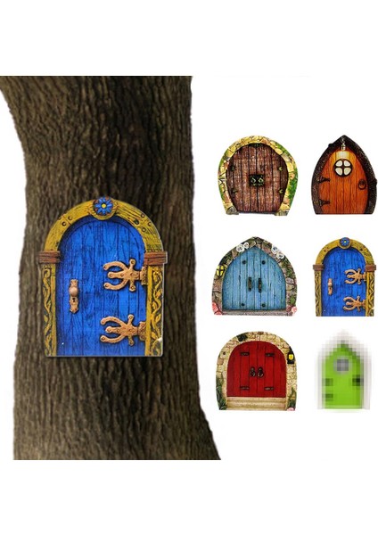 6 Paket Mini Peri Bahçe Kapısı Seti Ahşap Peri Kapısı El Sanatları Seti Çocuklar Için Peri Masalı Kapı Minyatür Dekorasyon Hediye Bahçe Dekoru (Yurt Dışından)
