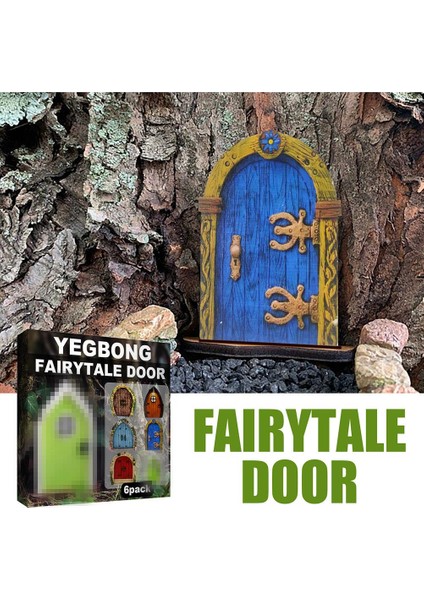 6 Paket Mini Peri Bahçe Kapısı Seti Ahşap Peri Kapısı El Sanatları Seti Çocuklar Için Peri Masalı Kapı Minyatür Dekorasyon Hediye Bahçe Dekoru (Yurt Dışından)