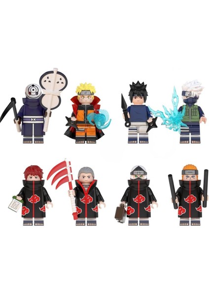 8 Adet Mini Anime Figürleri Seti Yapı Blok Oyuncakları Koleksiyonu Figürler Parti Hediyeleri Malzemeleri Doğum Günü Hediyeleri (Yurt Dışından)