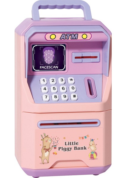 Çocuklar Için Elektrikli Kumbara Bebek Atm Makinesi Para Kavanozu Simüle Edilmiş Yüz Tanıma Otomatik Kaydırma Kağıt Banknot Akıllı Ses Istemi (Yurt Dışından)