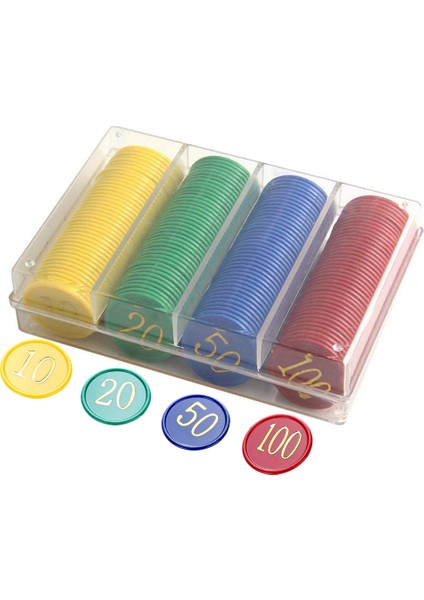 160 Adet Plastik Poker Fişi Değeri 10 20 50 100 Jetonlar Madeni Paralar Masa Oyunu Fişleri Için Büyük Sayılar (Yurt Dışından)
