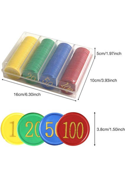 160 Adet Plastik Poker Fişi Değeri 10 20 50 100 Jetonlar Madeni Paralar Masa Oyunu Fişleri Için Büyük Sayılar (Yurt Dışından) fırsatları