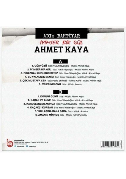 Ahmet Kaya Iyimser Bir Gül Plak