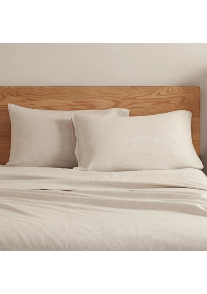 2 Adet %100 Doğal Ham Yıkanmış Keten Buldan 50X70 Yastık Kılıfı