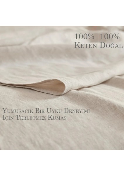 2 Adet %100 Doğal Ham Yıkanmış Keten Buldan 50X70 Yastık Kılıfı