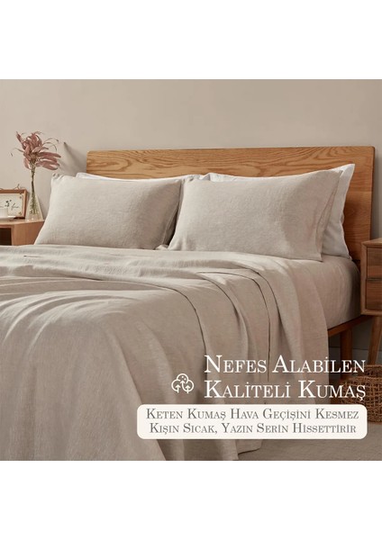 2 Adet %100 Doğal Ham Yıkanmış Keten Buldan 50X70 Yastık Kılıfı