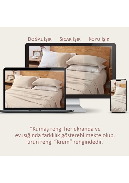 2 Adet %100 Doğal Ham Yıkanmış Keten Buldan 50X70 Yastık Kılıfı