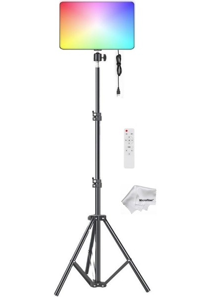 Pm-26 Kumandalı 96 LED 13 Watt 1500 Lümen Rgb Fotograf ve Video Işığı ve 200CM Işık Ayağı Standı