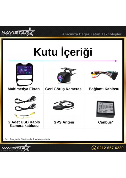 Renault Clio 4 Kablosuz Carplay 2+64GB Android 13 Navigasyon Multimedya Sistemi 2016-2019