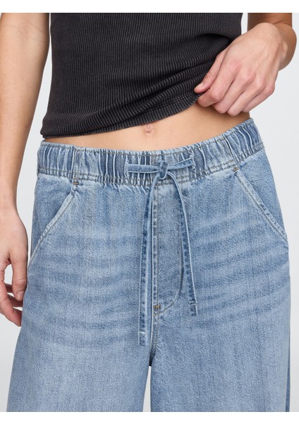 Kadın Mavi Mid Rise Ultrasoft Horseshoe Jean Pantolon fiyatları