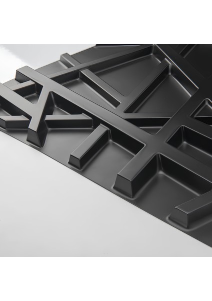 3D Pvc Kabartmalı Kendinden Yapışkanlı Duvar Kağıdı Paneli Çizgi Model Siyah Renk 50X50CM
