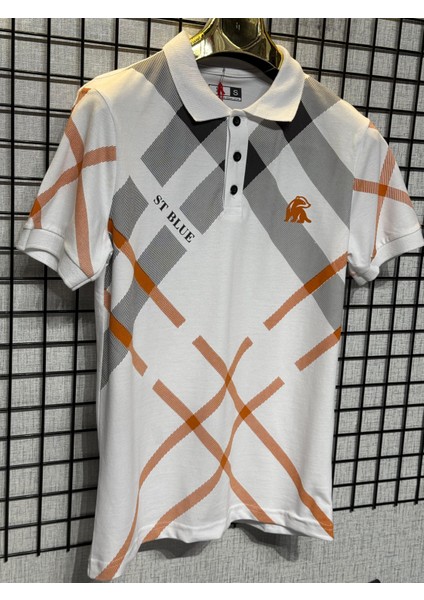 Polo Yaka T-Shirt %95 Pamuk Premium A+ Kalite Beyaz Penye Çekme Solma Bozulma Yapmaz Garanti Stblue