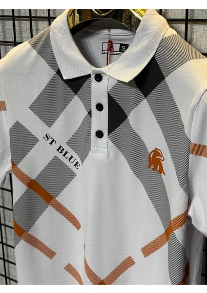 Polo Yaka T-Shirt %95 Pamuk Premium A+ Kalite Beyaz Penye Çekme Solma Bozulma Yapmaz Garanti Stblue fiyatları