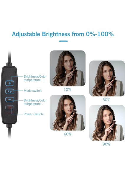 2 Li 19CM 13 Watt 120 LED Fotograf ve Video Işığı ve Mini Tripod Seti Vlog Ürün Youtube Canlı Yayın Vb