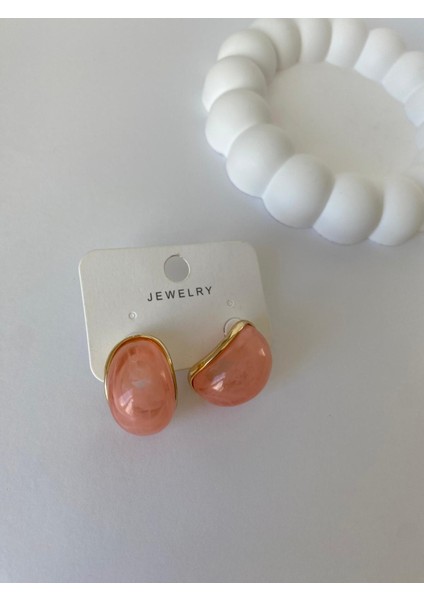 Bombeli Pembe Mineli Küpe fiyatları