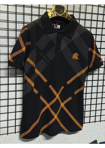 Polo Yaka T-Shirt %95 Pamuk Premium A+ Kalite Siyah Penye Çekme Solma Bozulma Yapmaz Garanti Stblue