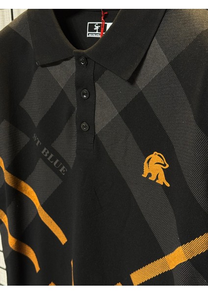 Polo Yaka T-Shirt %95 Pamuk Premium A+ Kalite Siyah Penye Çekme Solma Bozulma Yapmaz Garanti Stblue fiyatları