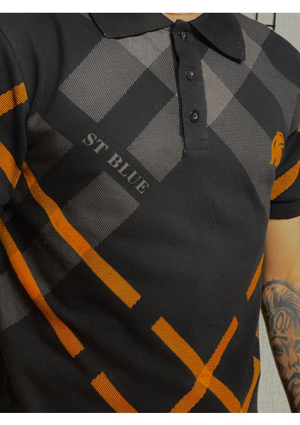 Polo Yaka T-Shirt %95 Pamuk Premium A+ Kalite Siyah Penye Çekme Solma Bozulma Yapmaz Garanti Stblue fırsatları