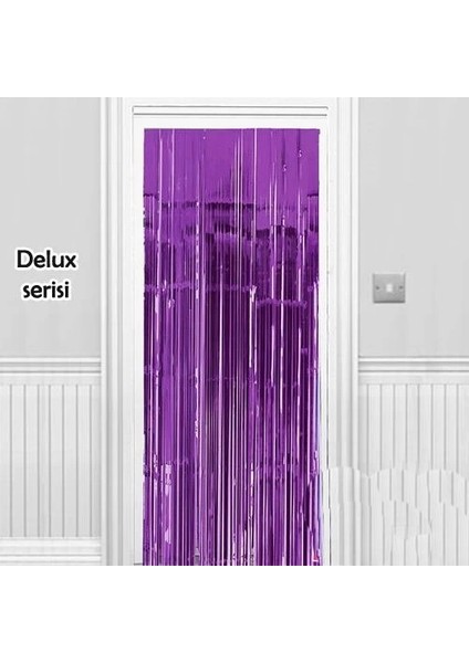 Işıltılı Du ve Kapı Perdesi Mor Renk 90X200 cm