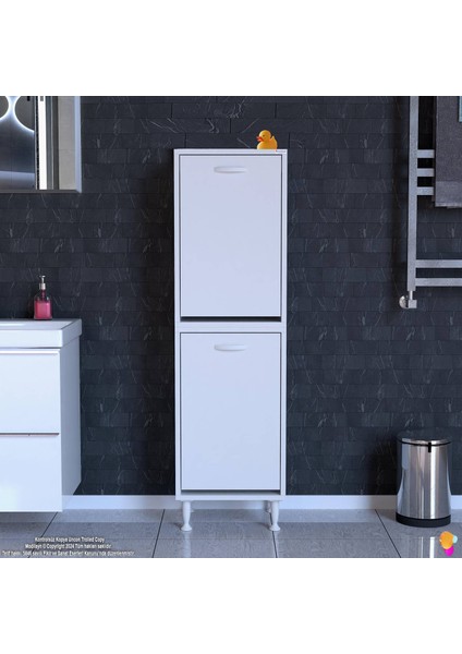 45X138X32,5 cm Akıllı Sepetli Mutfak Dolabı – 2 Gözlü, Hava Sirkülasyonlu, Ayarlanabilir Ayaklı