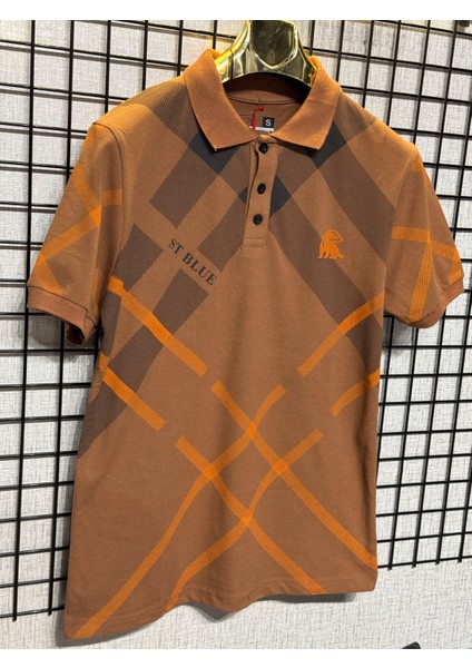 Polo Yaka T-Shirt %95 Pamuk Premium A+ Kalite Kahverengi Penye Çekme Solma Bozulma Yapmaz Garanti Stblue