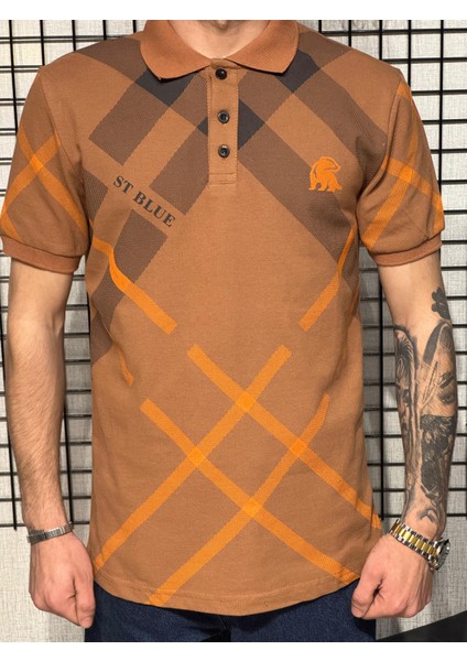 Polo Yaka T-Shirt %95 Pamuk Premium A+ Kalite Kahverengi Penye Çekme Solma Bozulma Yapmaz Garanti Stblue modelleri