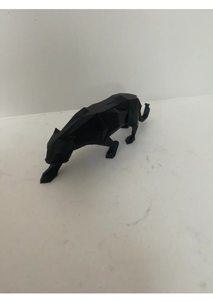 Geometrik Kubik Kara Panter - Dekortif Koleksiyon Ürün 18CM Siyah modelleri