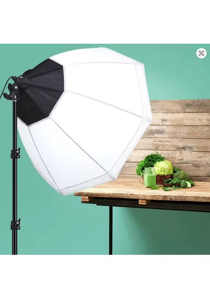 Youtube , Vlog , Tiktok Vb Canlı Yayın Için 70CM Octagon Softbox 45W Ampullü LED Sürekli Işık