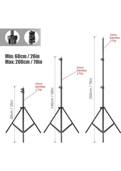 Ürün , Reklam , Moda , Makyaj , Stüdyo Için 70CM Octagon Softbox 45W Ampullü LED Sürekli Işık