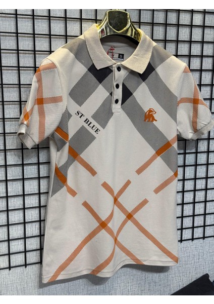 Polo Yaka T-Shirt %95 Pamuk Premium A+ Kalite Krem Penye Çekme Solma Bozulma Yapmaz Garanti Stblue