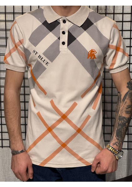 Polo Yaka T-Shirt %95 Pamuk Premium A+ Kalite Krem Penye Çekme Solma Bozulma Yapmaz Garanti Stblue modelleri