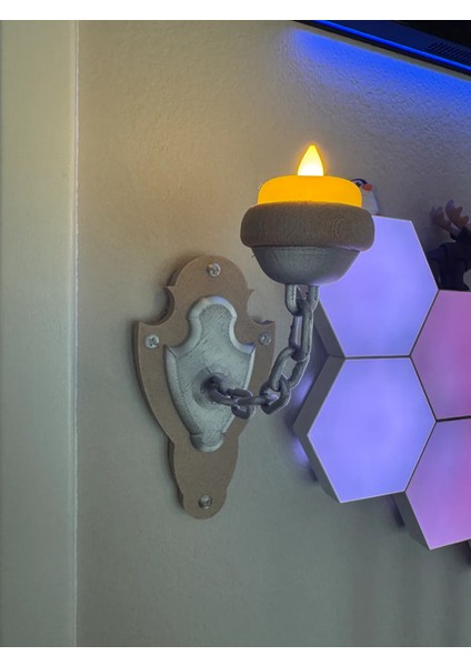 Ortaçağ Tarzı Duvara Monte Tealight Mumluk 17CM - Dekoratif Hediyelik Ürün