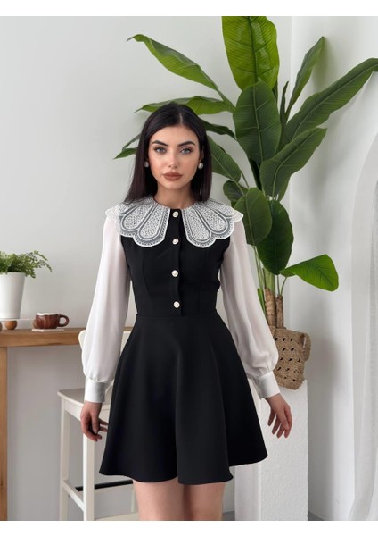 Lacabelle Atlas Işlemeli Kolları Tül Mini Elbise fiyatları