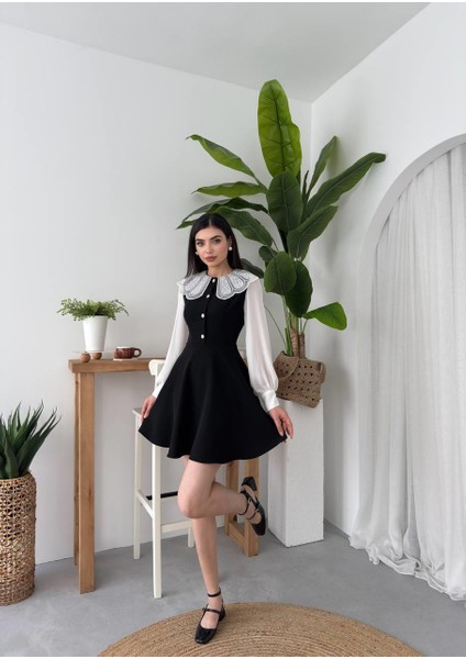 Lacabelle Atlas Işlemeli Kolları Tül Mini Elbise fırsatları