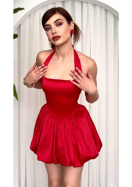 Saten Tasarım Mini Jose Elbise