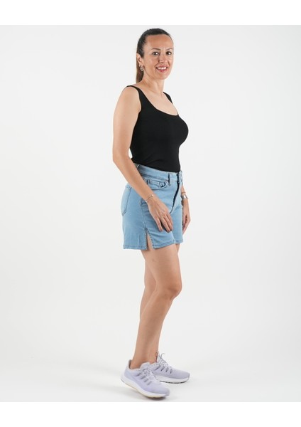 Şort Denim Likralı Yırtmaçlı Paça fiyatları
